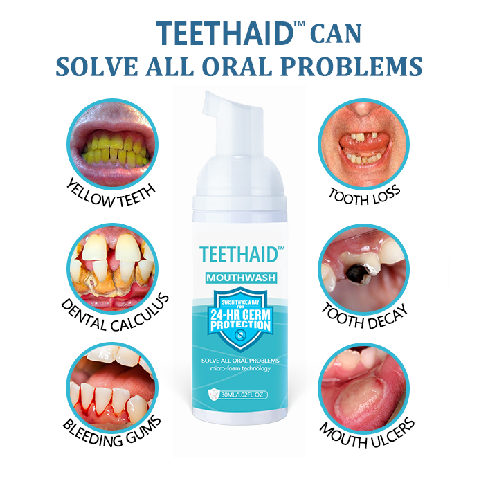 Teethaid™ Mouthwash, Calculus Removal, Teeth Whitening, Healing Mouth Ulcers, Eliminating Bad Breath, Preventing and Healing Caries, Tooth Regeneration⭐⭐⭐⭐⭐